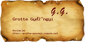 Grotte Gyöngyi névjegykártya